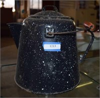 Blue Speckled Kettle w/ Wood Handle