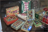 Eight Boxes of Vtg Mini Glass Christmas Ornaments