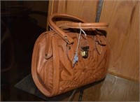 New Hand Tooled Leather Purse