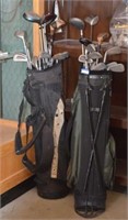 Assortment Golf Clubs w/ Two Golf Bags