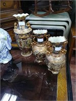 3 piece Oriental urns
