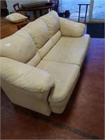 Beige leather sofa
