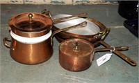 Vintage Copper Clad Pans Skillets & Boilers Lot