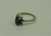 Vtg Purple Abalone Stone Size 7 Lady's Ring