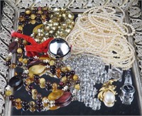 Vintage Lady's Necklaces Costume Jewelry Tray Lot