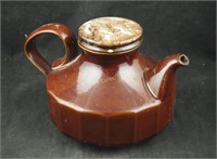 Vintage U S A Brown Ware Pottery Tea Pot Kettle