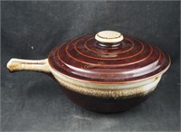 U S A Oven Proof Brown Pottery Covered Dish