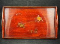 Mid Century Lacquered Wood 18" Serving Tray
