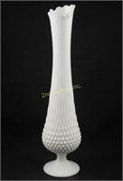 Vintage 18" Milk Glass Hobnail Pedestal Vase