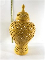 Huge ceramic decorators piece yellow. Measures