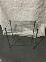 Two tier metal storage rack