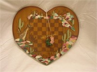 Heart Shaped Wood Checker Board