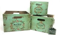 Gardeners Heritage Wooden Boxes (Qty-3)
