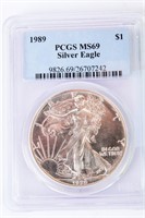 Coin 1989 American Silver Eagle PCGS MS69