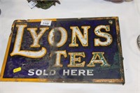 Lyons Tea metal sign.