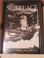 Large Scarface Poster w/ Frame