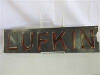 Embossed Metal Lufkin Sign
