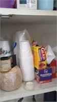 Contents of furthest right cabinet in the kitchen