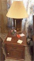 End table and lamp and coasters