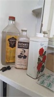 Older bottles of mineral oil, Sloan's linament,