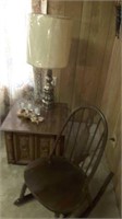 End table lamp wooden rocking chair candle holder