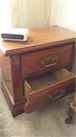 Two drawer end table and clock