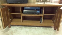 TV stand, VCR, TV and Brass quail