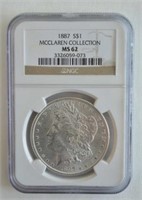 1887 NGC MS 62 Morgan Dollar