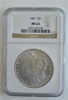 1887 NGC MS 64 Morgan Dollar