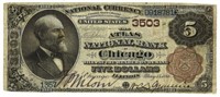 Scarce $5.00 Atlas National Bank Note