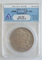 1882 O/S ANACS AU 55 Morgan Dollar