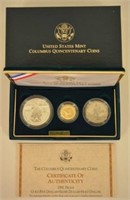 1992 US Mint Columbus Quincentenary 3pc Coin Set