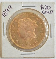 1899 $20 Liberty Double Eagle Gold Coin