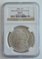 1886 NGC MS 62 Morgan Dollar