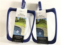 Two new deluxe leaf skimmers for pools.