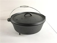 Cast iron Dutch oven-crack on side hairline.