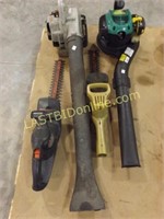 2 GAS BLOWERS & 2 ELECTRIC HEDGE TRIMMERS