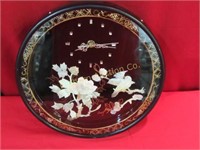 Clock w/ Mother of Pearl Birds/Flowers