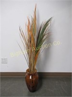 Glass Vase w/ Decorative Colored Grass