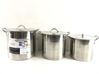 Stainless stockpot set. Not used top pieces a