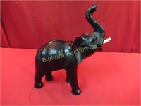 Leather Elephant Approx. 11" long x 13" tall