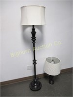 Lamps: Floor Lamp w/ Shade & Table Lamp 2pc lot