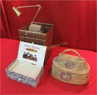 Vintage Basket, Covered Cigar Boxes, Adjustable