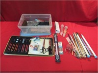 Sewing Items: Bobbins, Needles, Crochet Hooks