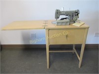 Necchi Sewing Machine in Oak Cabinet