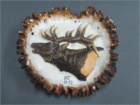Elk Belt Buckle: Hand Carved Elk Button