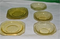 AMBER DEPRESSION GLASS PIECES