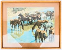 1981 Tucker Smith S/N Horses Print Shallow Water