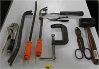 PRY BAR, RUBBER MALLET, C-CLAMP AND OTHER HAND