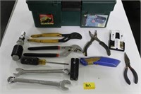 VALUE-TUFF TOOL BOX WITH WRENCHES, PLIERS, ETC.